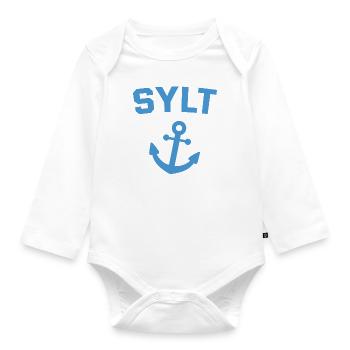 Sylt - North Sea - Germany - Kampen - Island - Organic Longsleeve Baby Bodysuit - white - Front