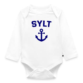 Sylt - North Sea - Germany - Kampen - Island - Organic Longsleeve Baby Bodysuit - white - Front