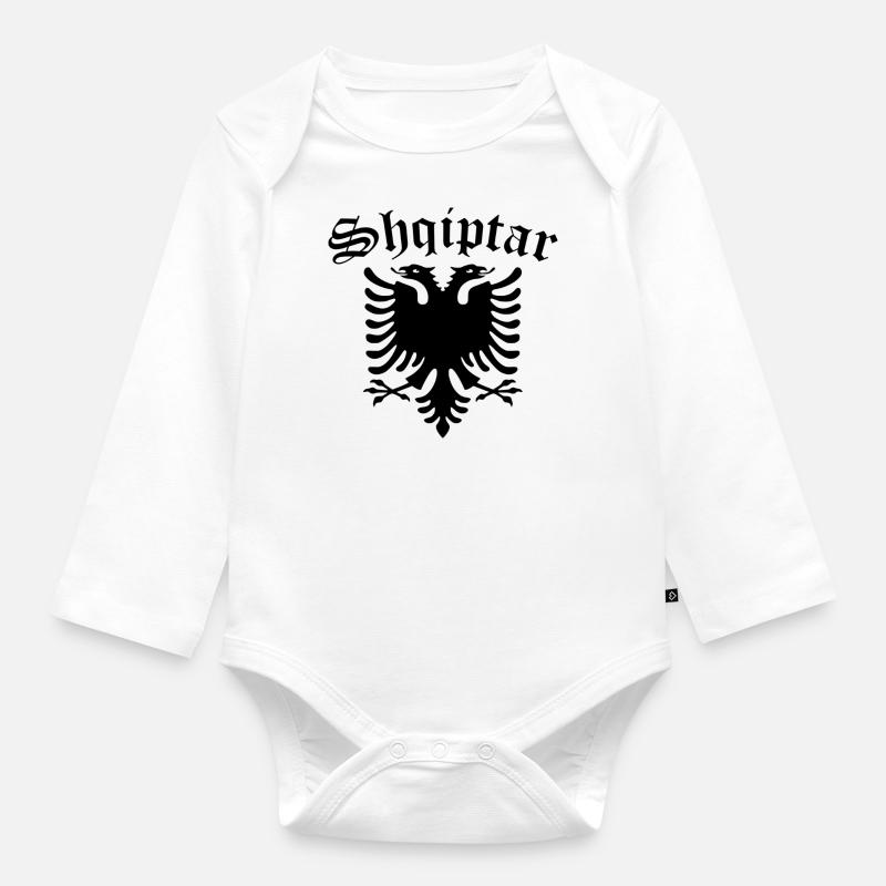 Shqiptar - Body Bébé bio manches longues - blanc
