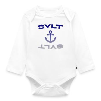 Sylt - North Sea - Germany - Kampen - Island - Organic Longsleeve Baby Bodysuit - white - Front