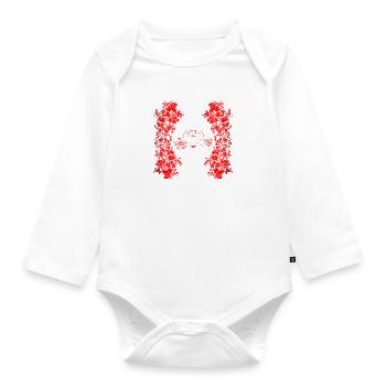 Flower Power - Baby Bio-Langarm-Body - Weiß - Vorne