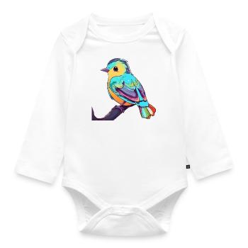 Colorful beep - Organic Longsleeve Baby Bodysuit - white - Front