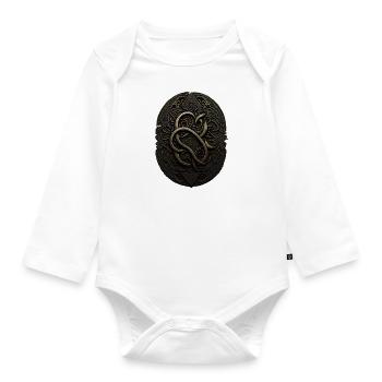 Mayan Black and Gold Monogram - Organic Longsleeve Baby Bodysuit - white - Front