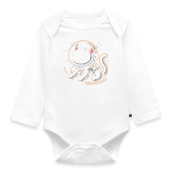 Chat astronaute - Body Bébé bio manches longues - blanc - Devant