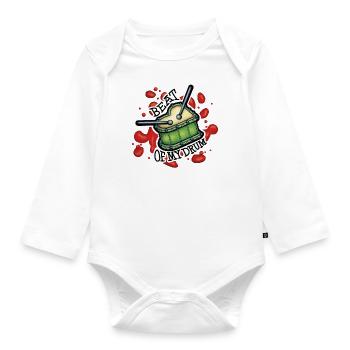 Beat of my drum: Tanz zum Beat deines Herzen. - Baby Bio-Langarm-Body - Weiß - Vorne