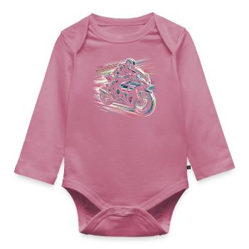 Motard - Body Bébé bio manches longues - mauve - Devant