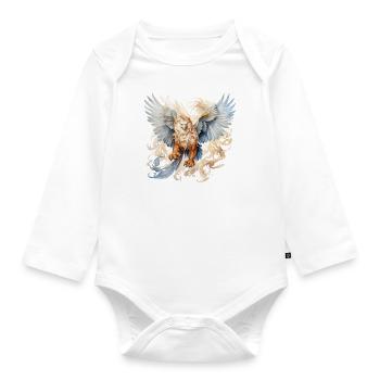 Mythischer Greif - Baby Bio-Langarm-Body - Weiß - Vorne