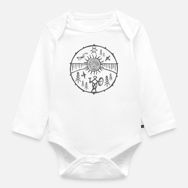 Chaman / Terre Mère - Body Bébé bio manches longues - blanc
