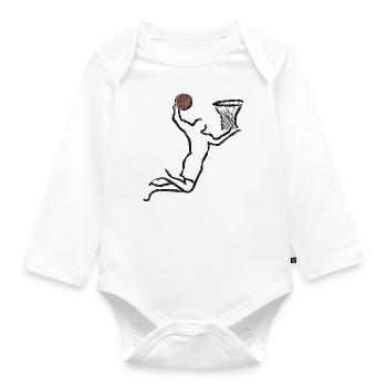 Basket ball player - Organic Longsleeve Baby Bodysuit - white - Front