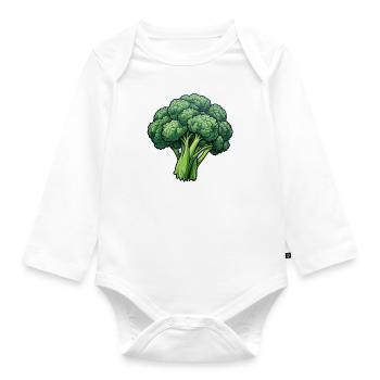 Broccoli - Baby bio-rompertje met lange mouwen - wit - Voor