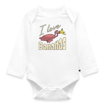 I love bananas - Organic Longsleeve Baby Bodysuit - white - Front