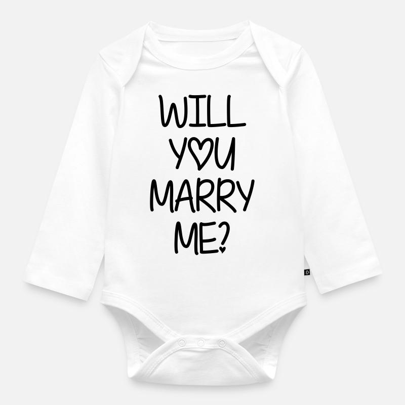 Will you marry me? - Baby Bio-Langarm-Body - Weiß