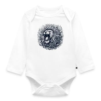 Living Like a Leo - Organic Longsleeve Baby Bodysuit - white - Front