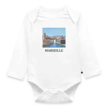 Marseille - Organic Longsleeve Baby Bodysuit - white - Front