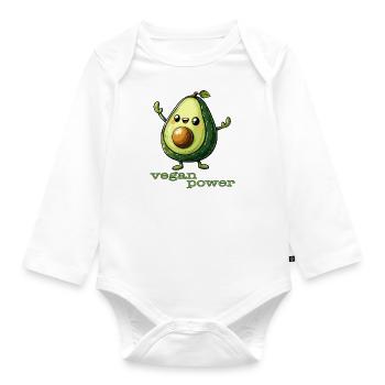 Vegan Power - Avocat - Body Bébé bio manches longues - blanc - Devant