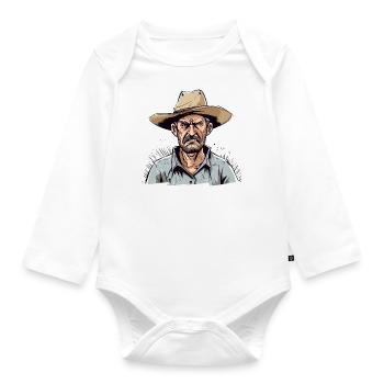 Angry Peasant No. 1 - Organic Longsleeve Baby Bodysuit - white - Front
