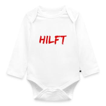 viel hilft viel - Baby Bio-Langarm-Body - Weiß - Vorne