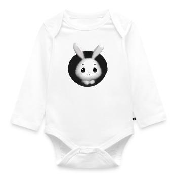 White Rabbit Rabbit - Organic Longsleeve Baby Bodysuit - white - Front