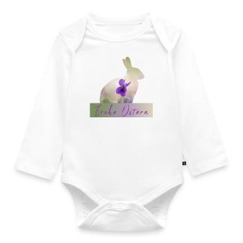 Happy Easter Bunny - Organic Longsleeve Baby Bodysuit - white - Front