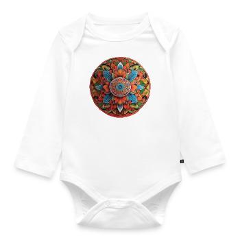 Mandala - Organic Longsleeve Baby Bodysuit - white - Front
