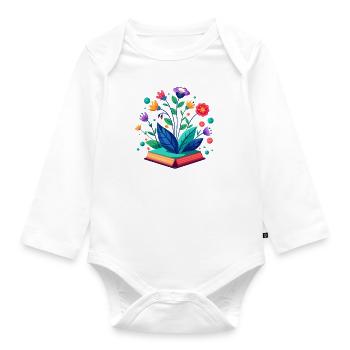 "Enchanting Fusion: A Literary Display - Organic Longsleeve Baby Bodysuit - white - Front