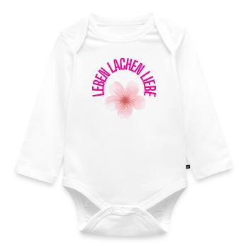Vie, Rire, Amour - Body Bébé bio manches longues - blanc - Devant