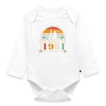 1981: Vintage Legend for the 43rd Anniversary - Organic Longsleeve Baby Bodysuit - white - Front