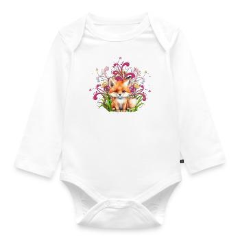 Fuchs - Baby Bio-Langarm-Body - Weiß - Vorne