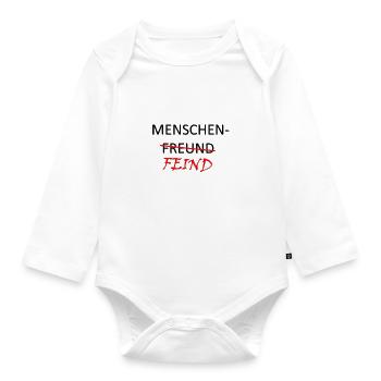 philanthropist enemy funny saying philanthropist - Organic Longsleeve Baby Bodysuit - white - Front