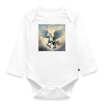 Pegasus - Baby Bio-Langarm-Body - Weiß - Vorne