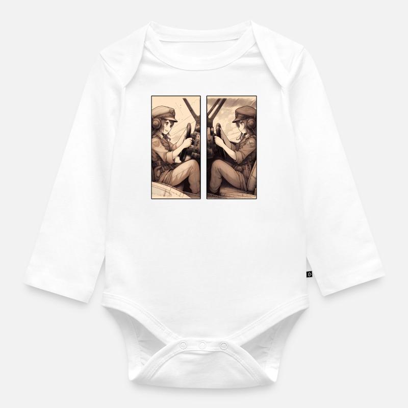 Manga Twin Fly Fighter - Body Bébé bio manches longues - blanc