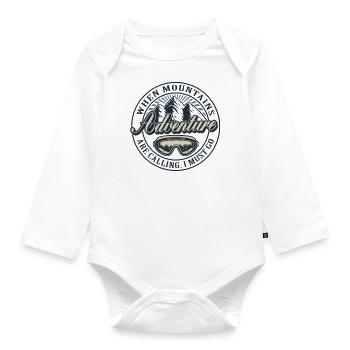 Adventure - Organic Longsleeve Baby Bodysuit - white - Front