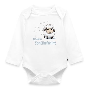 Schlaf-T-Shirt „Schäfchen zählen“ Für süße Träume - Baby Bio-Langarm-Body - Weiß - Vorne