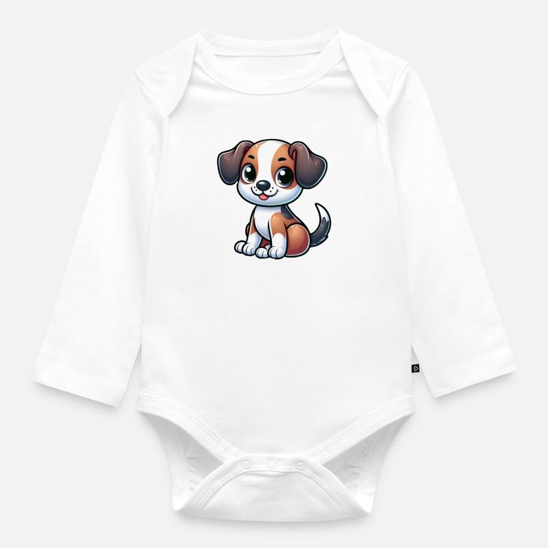 Petit chien mignon - Body Bébé bio manches longues - blanc