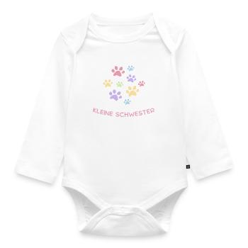 kleine Schwester - Baby Bio-Langarm-Body - Weiß - Vorne