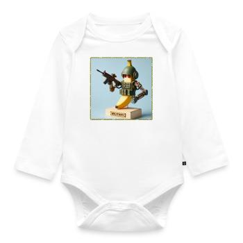 Banane Militär - Baby Bio-Langarm-Body - Weiß - Vorne