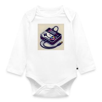 Joystick 12 - Baby Bio-Langarm-Body - Weiß - Vorne