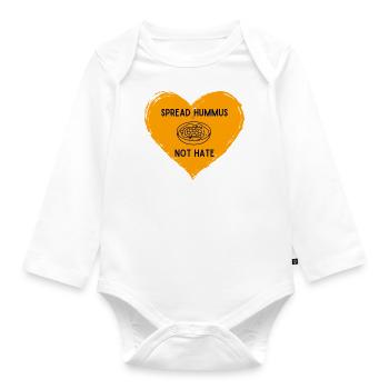 Spread Hummus not hate - love all at once - Baby Bio-Langarm-Body - Weiß - Vorne