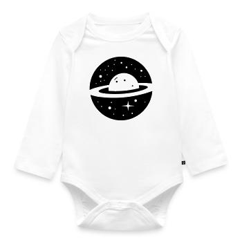 Planet - Organic Longsleeve Baby Bodysuit - white - Front