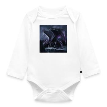 Shadow dragon - Baby Bio-Langarm-Body - Weiß - Vorne