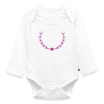 emotional support offering help jokes - Organic Longsleeve Baby Bodysuit - white - Front