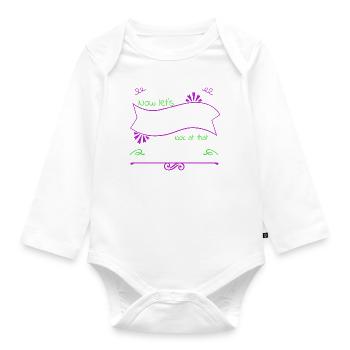 cycling quote cups editor novelist birthday - Baby Bio-Langarm-Body - Weiß - Vorne