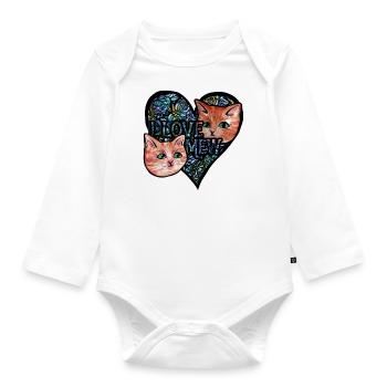 Kitty cats - Organic Longsleeve Baby Bodysuit - white - Front