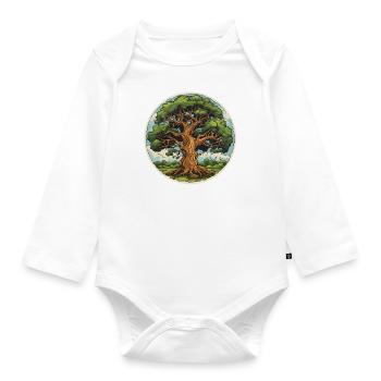 Eiche im Sommer - Baby Bio-Langarm-Body - Weiß - Vorne