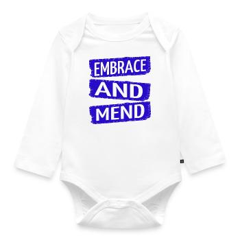 receiving support present idea - Organic Longsleeve Baby Bodysuit - white - Front
