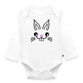Bunny Rabbit - Organic Longsleeve Baby Bodysuit - white - Front
