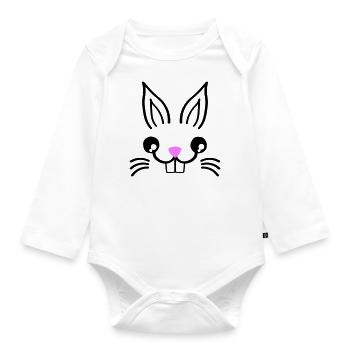 Bunny Rabbit - Organic Longsleeve Baby Bodysuit - white - Front