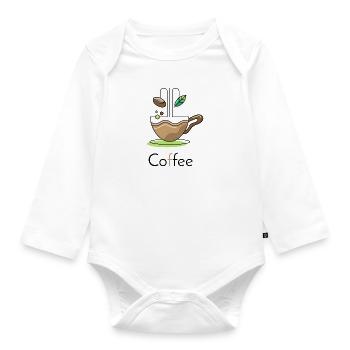 Sirotez avec style : conception de tasse à café respectueuse de l’environnement - Body Bébé bio manches longues - blanc - Devant