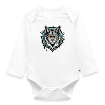 Lynx - Organic Longsleeve Baby Bodysuit - white - Front