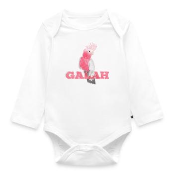 Cute pink Galah - Organic Longsleeve Baby Bodysuit - white - Front